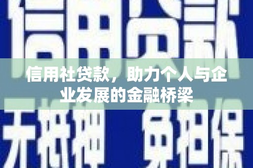 铜锣信用社贷款，助力个人与企业发展的金融桥梁