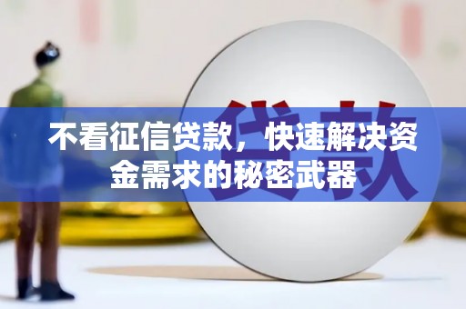 铜锣不看征信贷款，快速解决资金需求的秘密武器