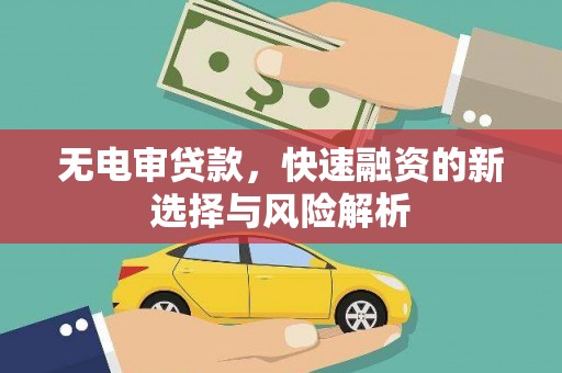 铜锣无电审贷款，快速融资的新选择与风险解析