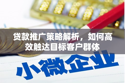 铜锣贷款推广策略解析，如何高效触达目标客户群体