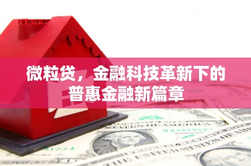 铜锣微粒贷，金融科技革新下的普惠金融新篇章